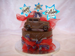 Hand-made chocolate tier with motor care theme