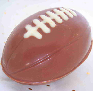 a picture of a chocolate rugby ball