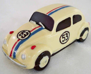 a picture of a white chocolate VW Herbie